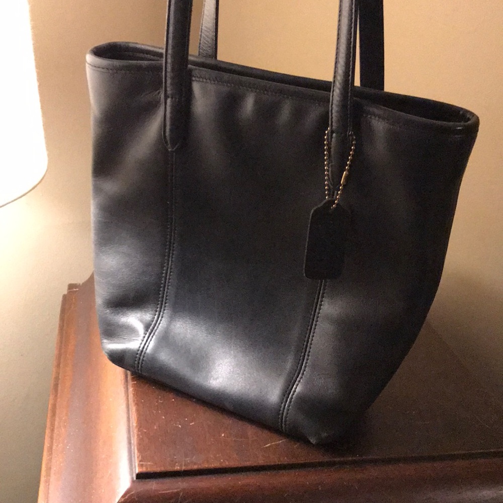 Black leather Coach bag!